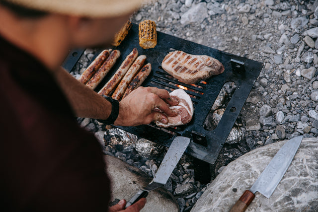 Grillplatte aus Schwarzstahl To-Go