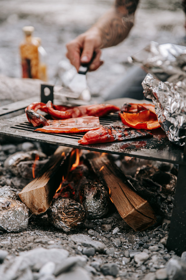 Grillplatte aus Schwarzstahl To-Go